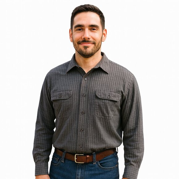 Haggar Black Label Gray Checkered Long Sleeve Shirt - Picture 1 of 8